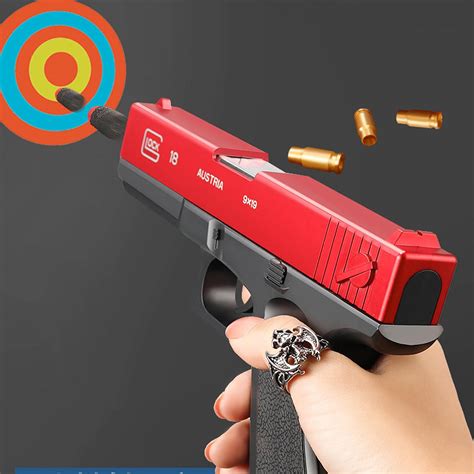 Hhkx100822 Classic Glock And M1911 Soft Bullet Toy Gun Shell Ejecting