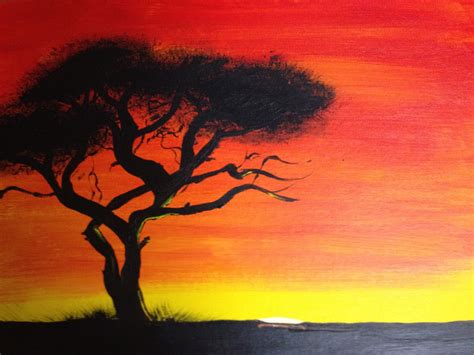 African Sunset I Painted This Tonight Its Inspired By My Drum