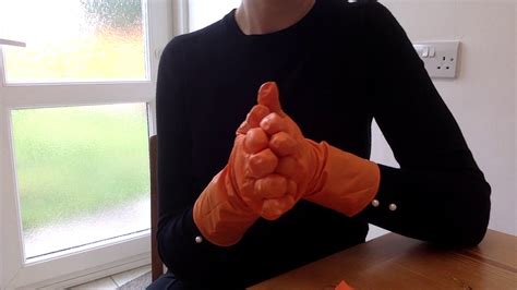 Gloves Rubbergloves Asmr Mummy Unboxes Latex Free Orange Rubber Household Gloves Youtube