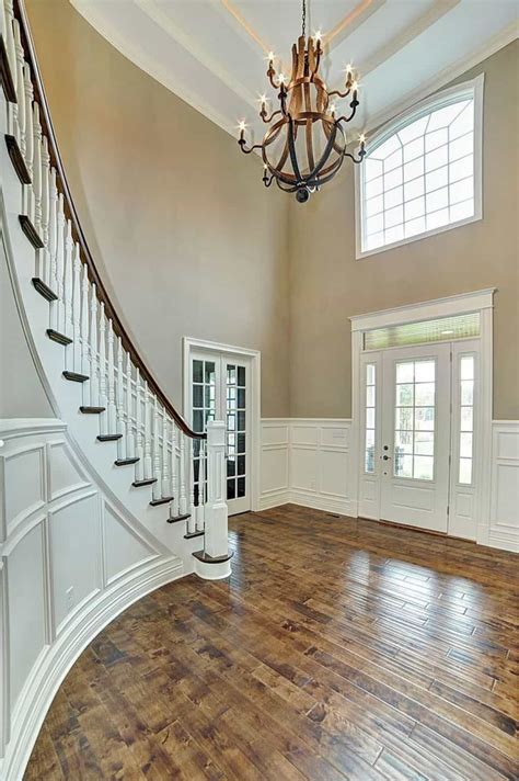 Two Story Foyer Chandelier Two Story Foyer With Rustic Large Chandelier