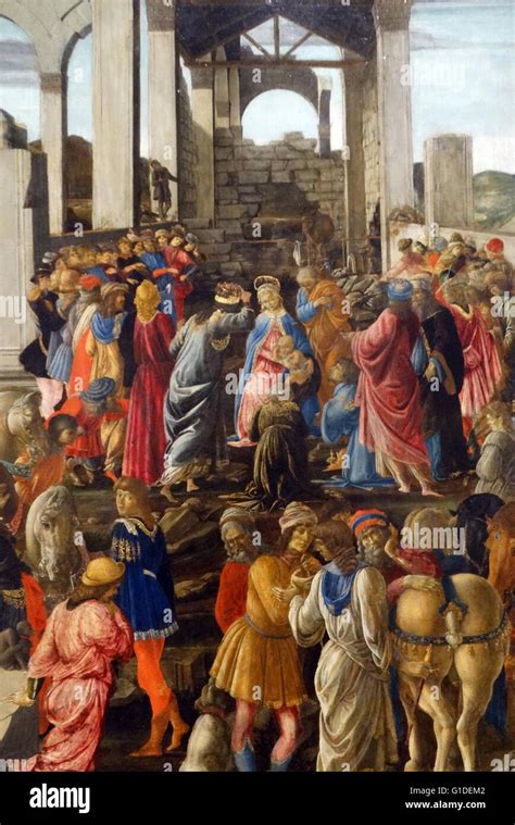 Painting Titled The Adoration Of The Kings By Sandro Botticelli 1445