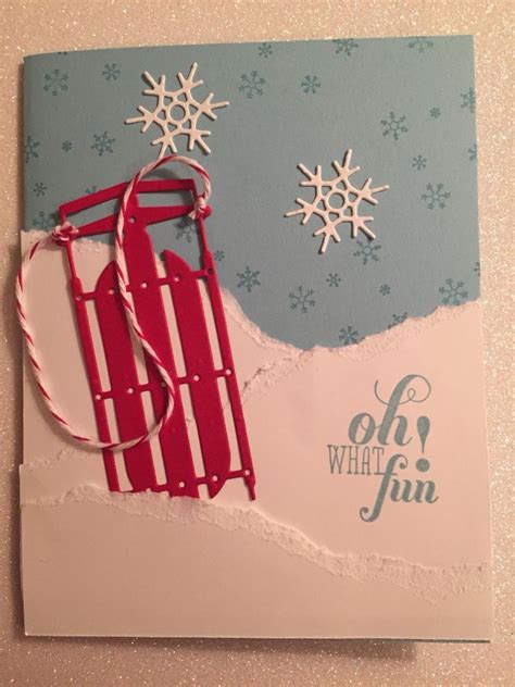 Stampin Up Alpine Sports Sled Christmas Card Kit Ebay Christmas