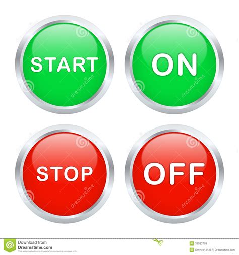 Start And Stop Buttons Stock Vector Illustration Of Failure 31023778