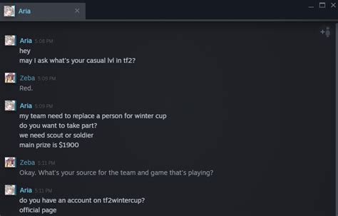 A Tf2 Scam Is Going Around Trying To Scam People With Fake Competitive