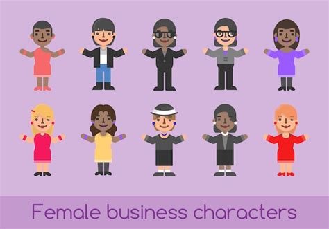 Premium Vector Business Characters Female