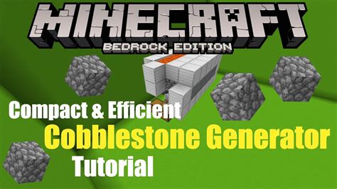 Super Efficient And Compact Cobblestone Generator Minecraft Bedrock 1