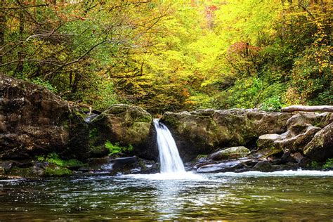 Autumn Colors At The Waterfall Photograph By Debra And Dave Vanderlaan