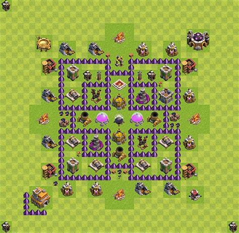 More images for clash of clans builder base level 7 layout » Farming Base TH7 - Clash of Clans - Town Hall Level 7 Base - (#37)