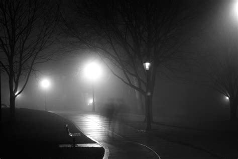 Black And White Bridge City Cold Dark Fog Foggy Photos In  Format
