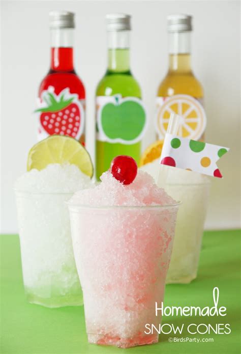 Homemade Snow Cone Recipe With Free Printables Party
