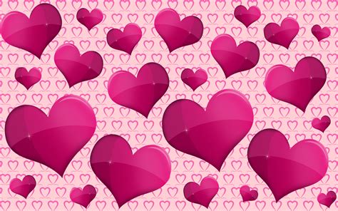 Pink And Purple Hearts Hd Wallpaper Background Image