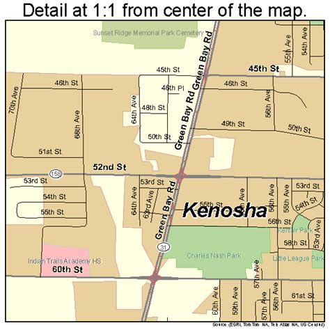 Kenosha Wisconsin Street Map 5539225