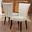 Noble House Becker Ivory Leather Dining Chairs Set Of 2  Walmartcom