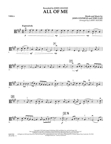 All Of Me Viola Orchestra Print Sheet Music Now