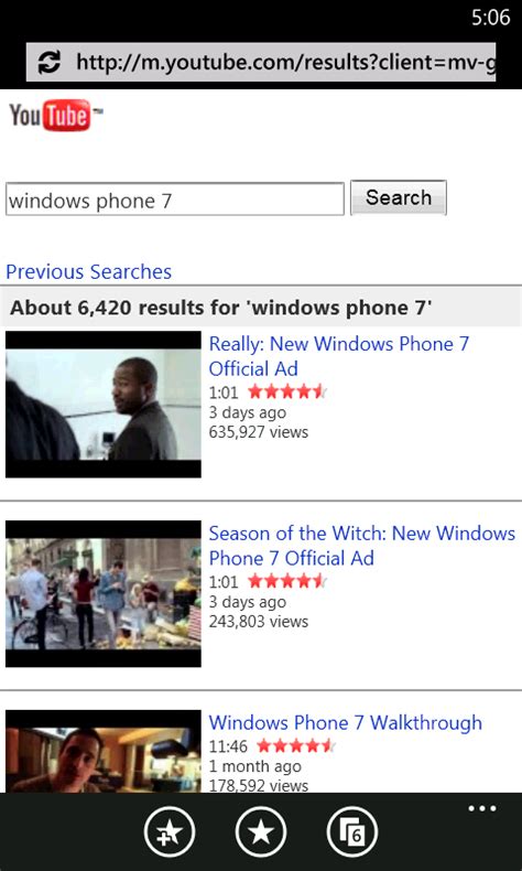 Youtube Windows Phone 7 Application Appsfuze