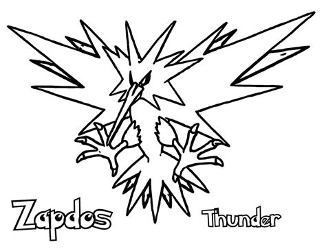 Coloring pages of legendary pokemon at getcolorings.com. Zapdos Pokemon Coloring Pages Printable - Free Pokemon ...
