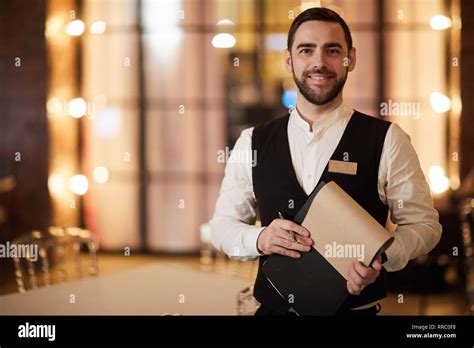 Profesional Waiter In Restaurant Stock Photo Alamy