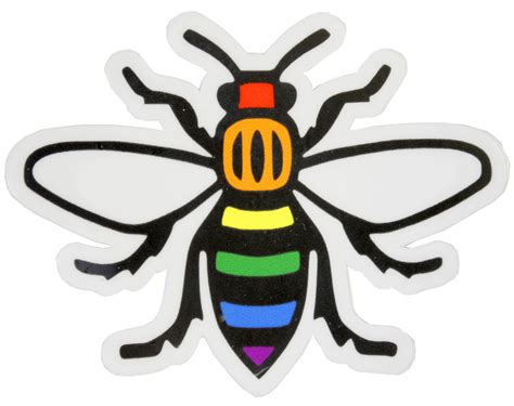 Vinyl Manc And Proud Rainbow Bee Sticker Manchester Worker Bee Etsy