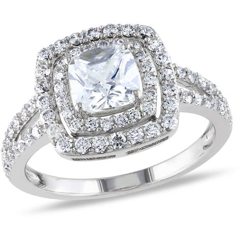 Custom fine jewelry & wedding rings in d.c metro area. Miabella - Miabella Women's 3 Carat T.G.W. Cushion and Round-Cut Cubic Zirconia Sterling Silver ...