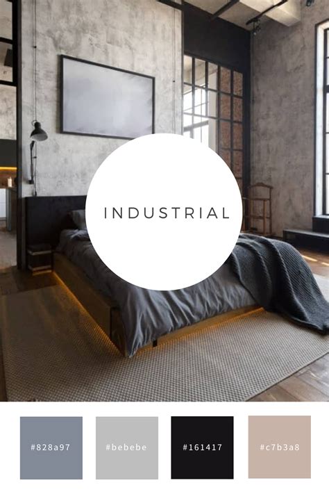 Industrial Color Palette Bedroom Design In 2021 Industrial Style