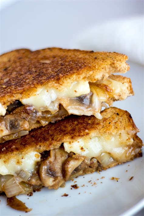 Balsamic Mushroom Onion Grilled Brie Cheese Sandwich Bits And Bites