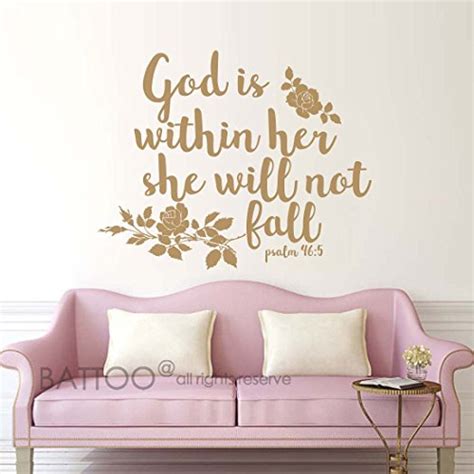 Buy Battoo Psalm 465 Bible Wall Decal Quote God Is Within Her She