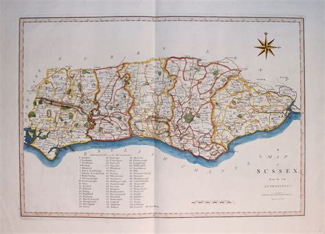 Antique Maps Of Sussex England Richard Nicholson