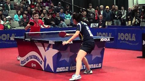 ariel hsing vs lily zhang serve net return cord push high and long slow motion ping pong