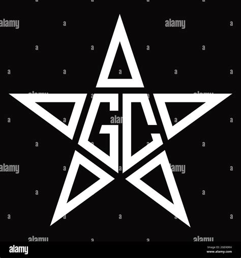 Monograma Con Logotipo Gc Con Plantilla De Diseño De Fondo Negro De