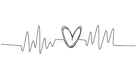 Heart Wave Vector Line Drawn Stock Illustrations 1657 Heart Wave