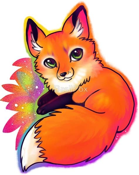 Rainbow Fox Fox Art Print Doodle Art Designs Fox Art