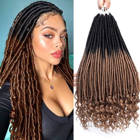 Packs Inch Straight Goddess Locs With Curly Ends Faux Locs Crochet