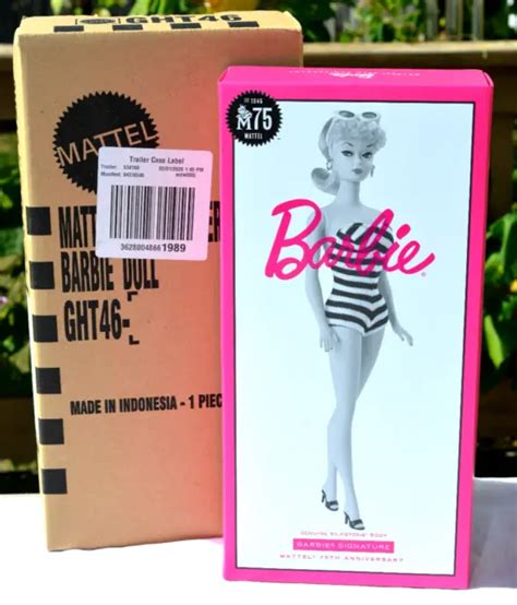 Mattel Th Anniversary Barbie Signature Silkstone Doll Shipper Gold Label New Picclick