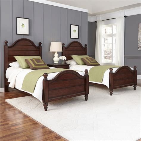 Shop Country Comfort Two Twin Beds And Night Stand By Home Styles