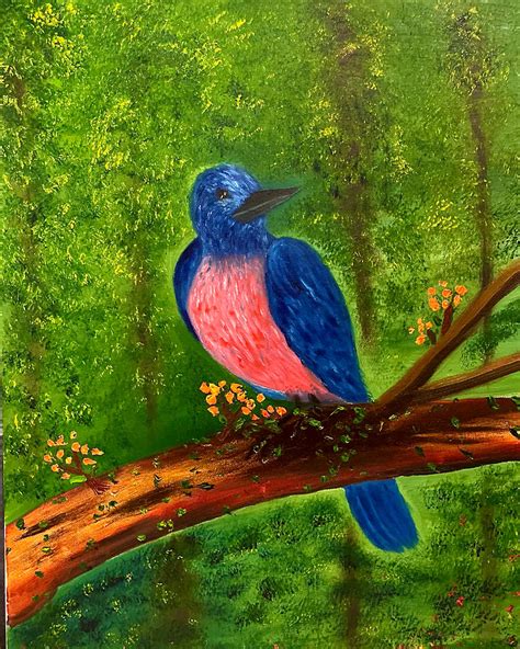 Little Blue Bird Painting By Maria Cooper Fine Art America