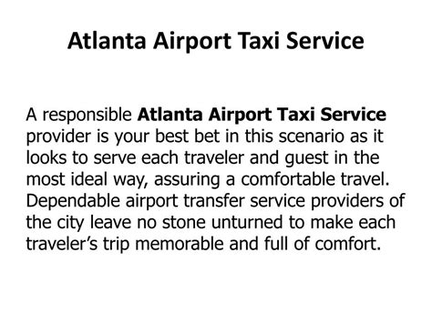 Ppt Atlanta Airport Limo And Taxi Service Powerpoint Presentation