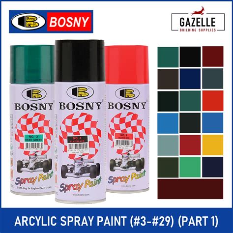 Bosny 100 Acrylic Spray Paint Solid Color No 3 29 Shopee Philippines