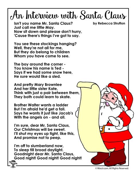An Interview With Santa Claus Poem Woo Jr Kids Activities
