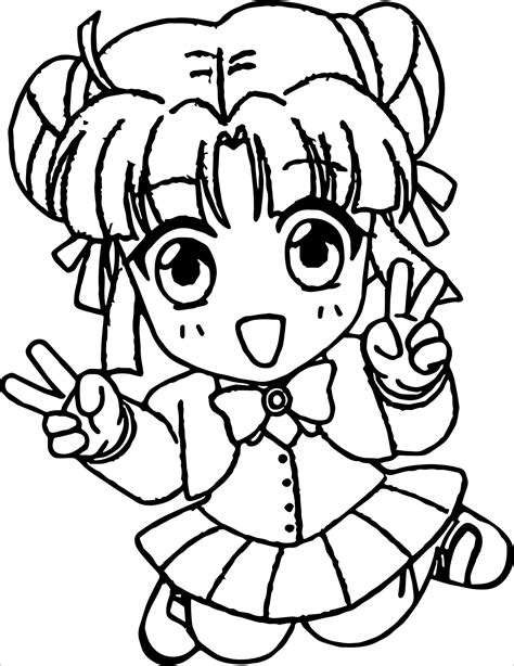 Cute Anime Chibi Girl Coloring Page For Kids Coloringbay