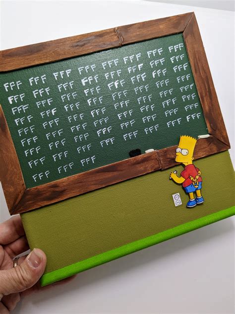 Personalizado Bart Simpson Chalkboard Art Acrílico Y Técnica Etsy
