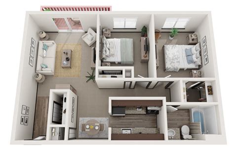 two bedroom one bathroom 2 bed apartment ridge view apartments