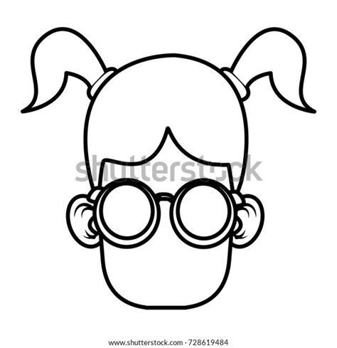 Cute Girl Glasses Cartoon Stock Vector Royalty Free 728619484 Shutterstock