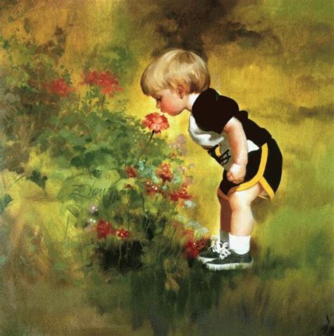 Little Boy Flowers Painting Baby Painting Kids Portraits Artists
