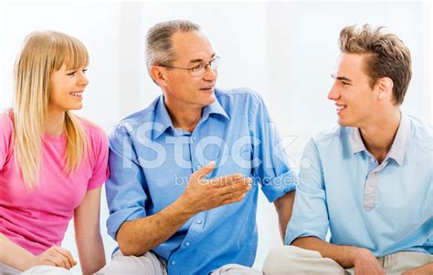 Father Talking To His Children Stock Photo Royalty Free Freeimages