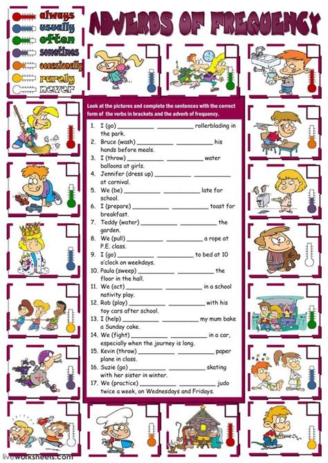 A case adverb can also come after the object. Adverbs of Frequency worksheet | Adverbs, English as a ...