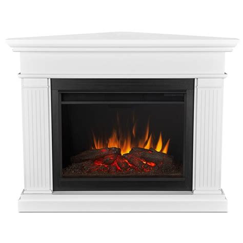 Real Flame Kennedy Grand Corner Electric Fireplace In White 8050e W