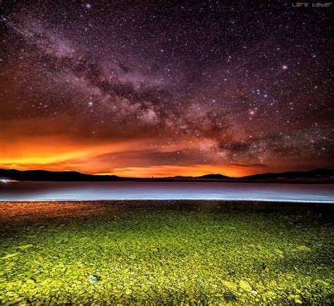 Glowing Eleven Mile Reservoir And The Milky Way Light Pollution