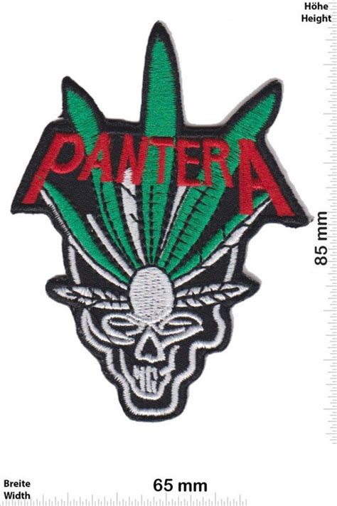 Pantera Skull Green Patch Badge Embroidered Iron On Applique Etsy