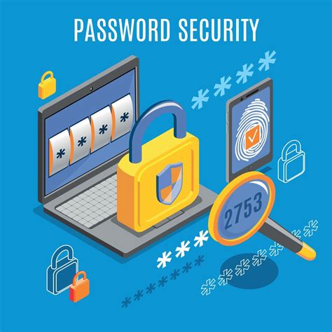 Password Security Isometric Background Vector Illustration 2391525