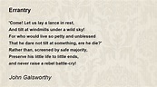 Errantry - Errantry Poem by John Galsworthy